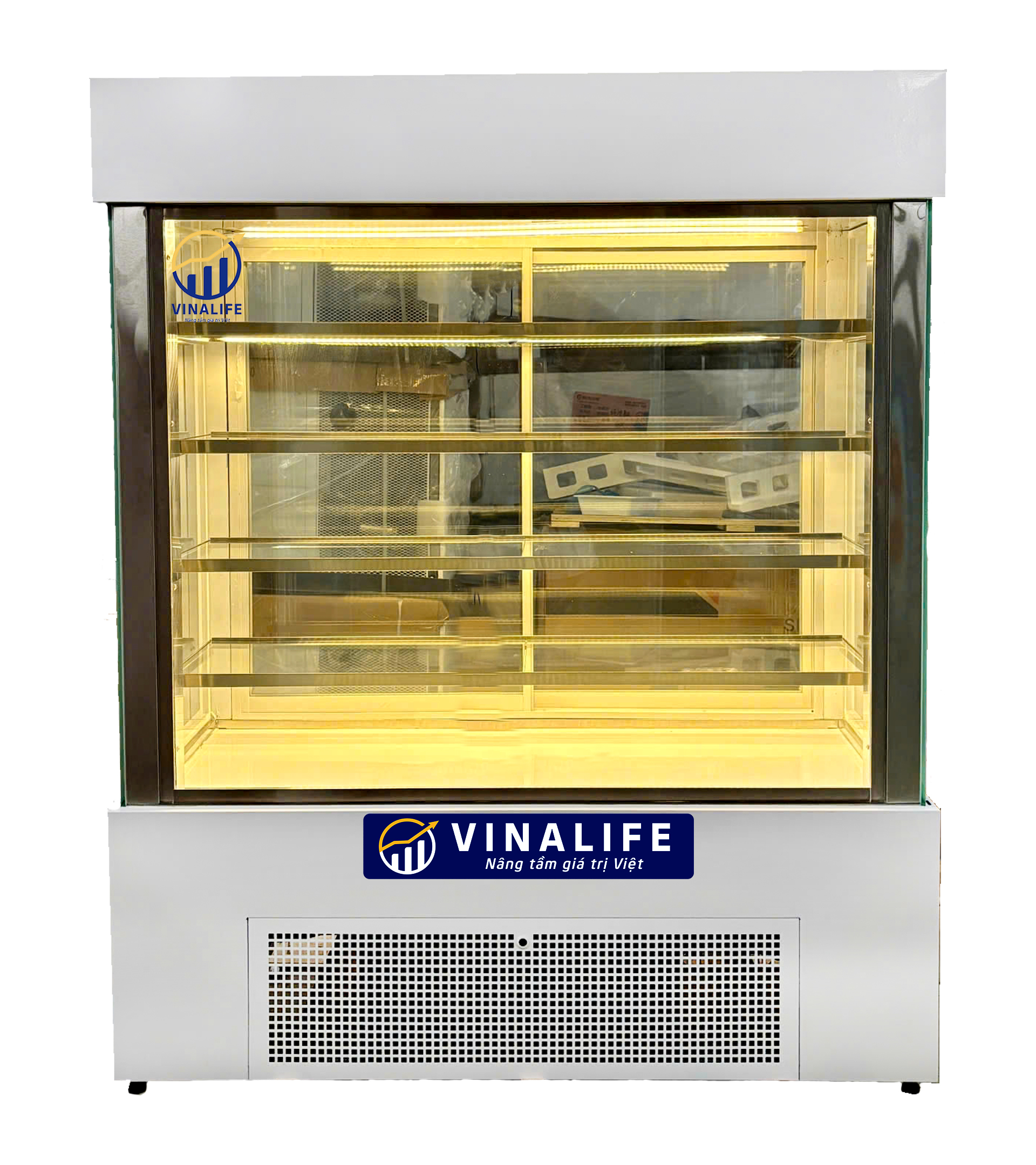 Tủ Trưng Bày Bánh Kem Kính Vuông 5 Tầng 150cm